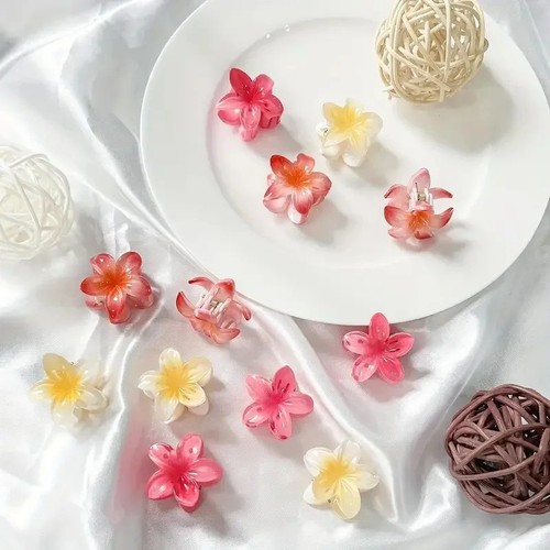6Pcs Hawaiian Gradient Flower Hair Claw Clips Small Fashion Hair Accessories UK - Picture 6 of 21