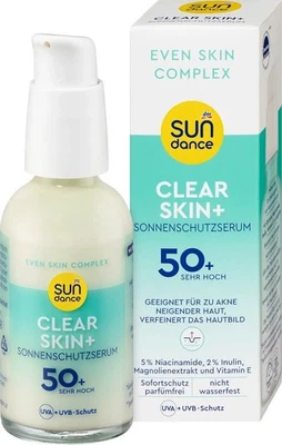 SUNDANCE Sonnenschutzserum Gesicht LSF 50+ 50ml Clear Skin+ Niacinamide