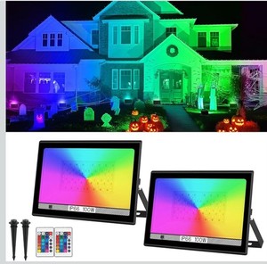 2 pk100W Equivalent Led Color Changing Flood Lights Multi Colors RGB Uplighting 