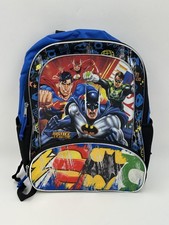 Mochila Infantil Liga de la Justicia Azul Batman Superman Flash Linterna Verde Escuela