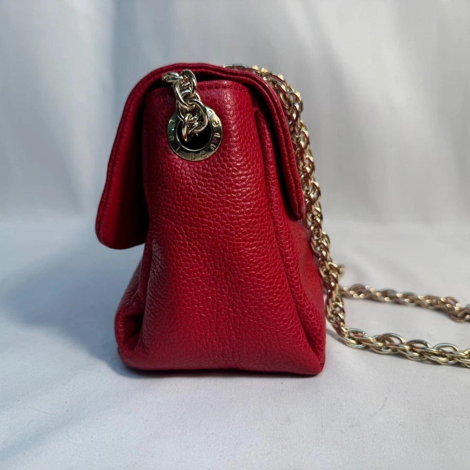 Henri Bendel tiracolo vintage couro vermelho com poeira e caixa - Imagem 3 de 4