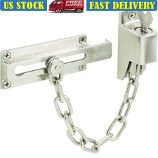 Keyed Chain Door Guard Security Lock Indoor Use Easy Install Durable Steel New