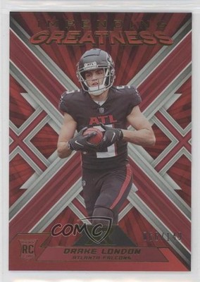 2022 Panini XR Impending Greatness Red 66/149 Drake London #IMG-7 Rookie RC 09wc