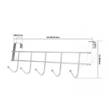 5 OVER THE DOOR HOOKS WASH ROOM COAT HANGER CLOTHES TOWEL STORAGE