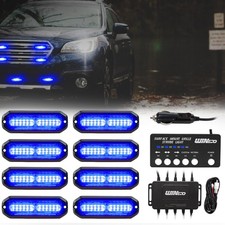 Wineco 8pc Led Strobe Light Kit Blue Emergency Vehicle Wineco 8pc Led Strobe Light Kit Blue Emergency Vehicle