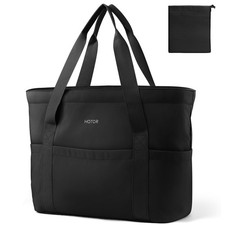 Women Foldable Tote Bag Lightweight Large Shoulder Bag with Zipper Travel Bag