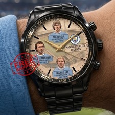 Football Legend Tribute Watch Blue Dial Black Stainless Steel Watch