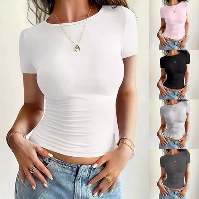 Leichtes Top Slim Fit T-Shirt Rundhals Tee Casual Style bequeme Passform