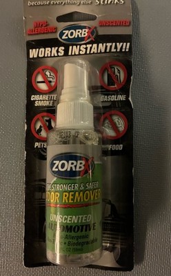 Zorbx Automotive Odor Remover 2oz /   Spray Bottle Unscented /New In Package A22