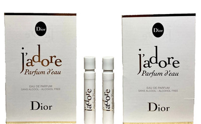 2x Dior J'Adore Parfum D'Eau Eau de Parfum Alcohol-Free Sample Spray .04oz 1.2ml