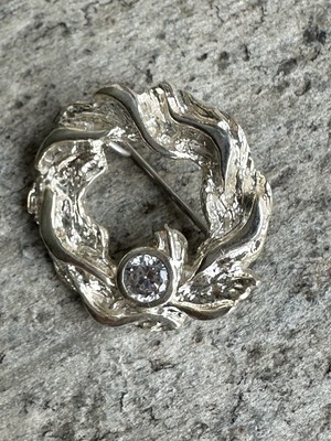 Figured Homvedt 925S Sterling Silber Brosche Norwegen Vintage Nachlass 1433
