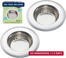 Fengbao 2PCS Kitchen Sink Strainer - Stainless Steel, Large Wide Rim 4.5" Diamet