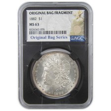 1882 Morgan Dollar MS 63 NGC Silver Original Bag Fragment SKU:I18295