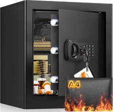 40L Fireproof Safe Box for Home with Fireproof Document Bag and Removable Shelf,