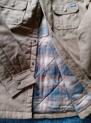 Dickies Flannel Lined Men's Button Down Jacket Size 2XL canvas brown