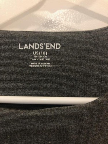 Lands' End Girls Ponte Pleat Jumper Classic Gray - size 16 - Picture 3 of 3