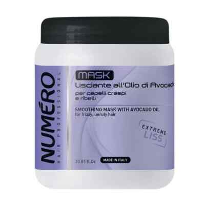 Brelil Numero Smoothing Mask for Smoothing Hair, Avocado Oil 33.3 fl.oz.