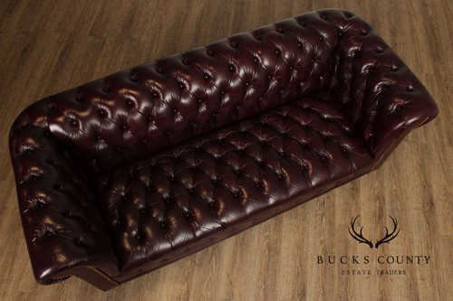 Quality Tufted Leather Vintage Chesterfield Style Sofa - Picture 5 of 16