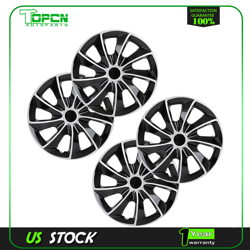 4 Tapacubos De Plástico Plateado - Diámetro 66mm, 6 Lengüetas, Para Centro De Llanta De Coche O Camión