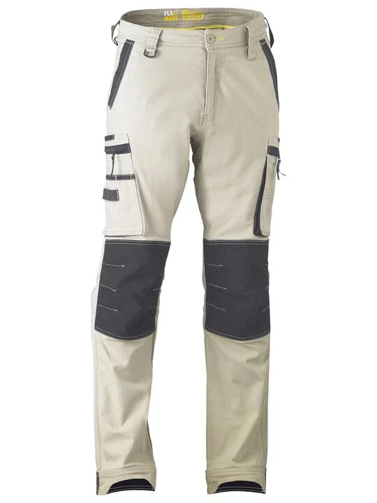 bisley workwear stretch utility trousers with knee pads