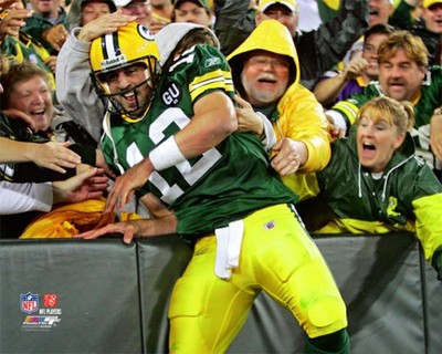 Aaron Rodgers Lambeau Leap Green Bay Packers Premium Nfl Poster Print Ebay