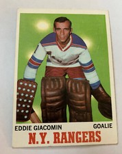 1970 Topps Hockey #68 Ed Giacomin EX New York Rangers