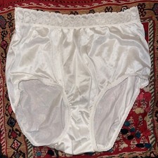 Vintage Ashley Taylor Nylon Granny Sissy Panties White Lace Second Skin L 7