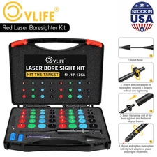 Professional Laser Bore Sight Kit 64 Caliber Adapters Upgraded Red Bore Sighter