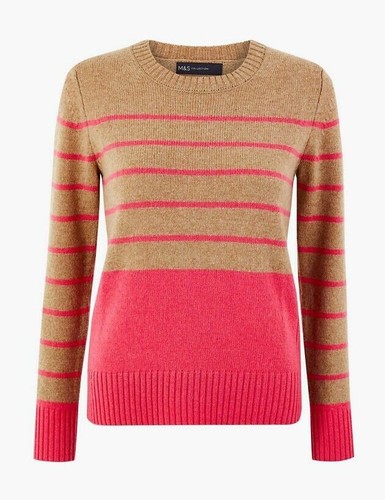 BNWT M\u0026S LADIES LAMBSWOOL RICH STRIPED 