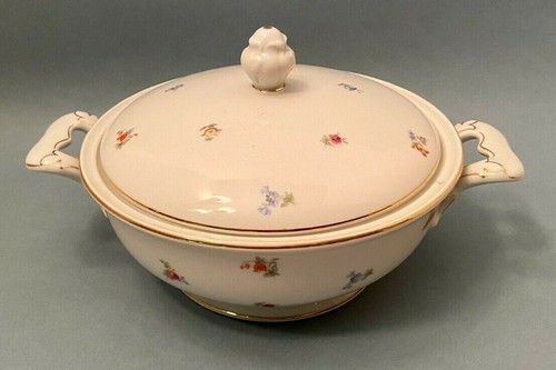 Vintage Jaeger & Co PMR China Cream Colored Vegetable Dish with Gold / Germany  - Picture 1 of 9