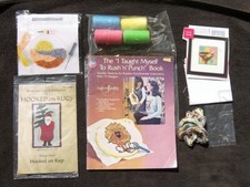 KIT Punchneedle Punch Needle 2 Project Pocket Santa Snowman Eagle Tulip 4 Yarn