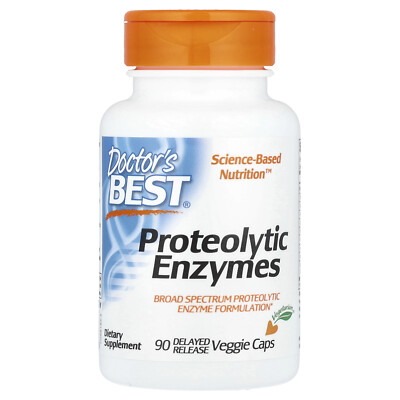 Doctor s Best Proteolytic Enzymes 90 Delayed Release Veggie Caps Gluten-Free,