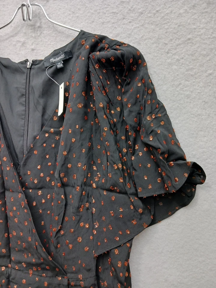 Madewell Mujer Envolvente Mini 14 Verde Oscuro Lunares Manga Corta Foto 3 de 4