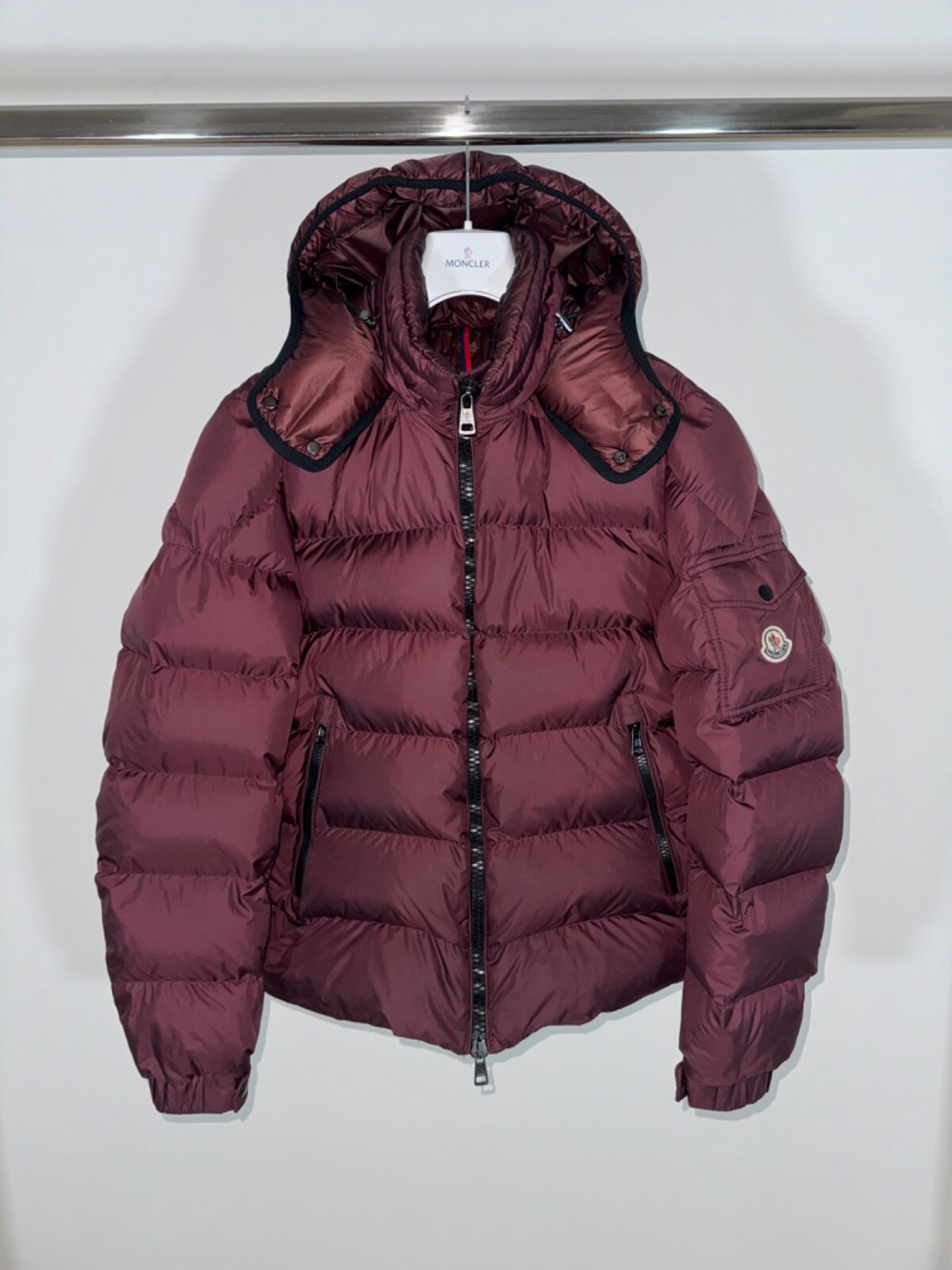Moncler Hymalay XL size 5 burgundy red puffer jacket