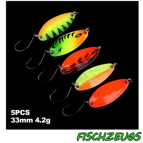 PRO FILSTAR Forellen Spoon Set 2 Stück - Silber Blinker Mit Drillingshaken