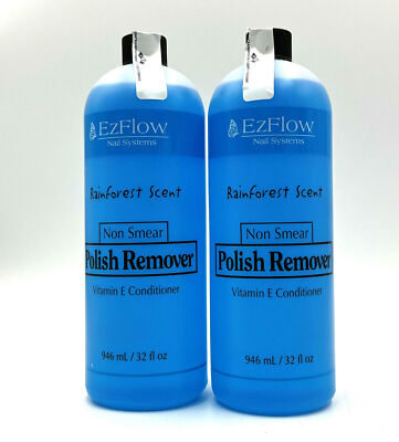EzFlow Nail Systems Rainforest Scent Polish Remover Vitamin E 32 oz-2 Pack