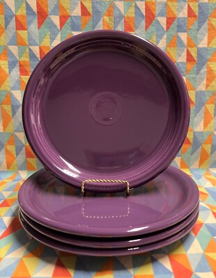 NEW SET 4 FIESTAWARE 10.5'' Mulberry Purple bistro DINNER PLATES FIESTA free ship