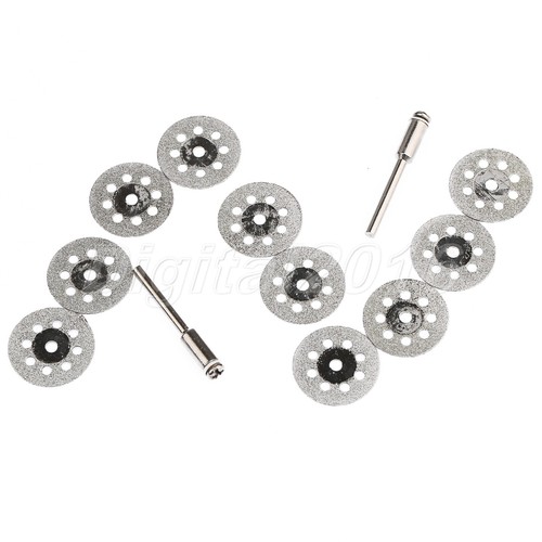 22mm Diamond Disc Cut Off Wheels & 2 Mandrel Grinder Cutting Rotary Tool 10pc - Picture 6 of 9