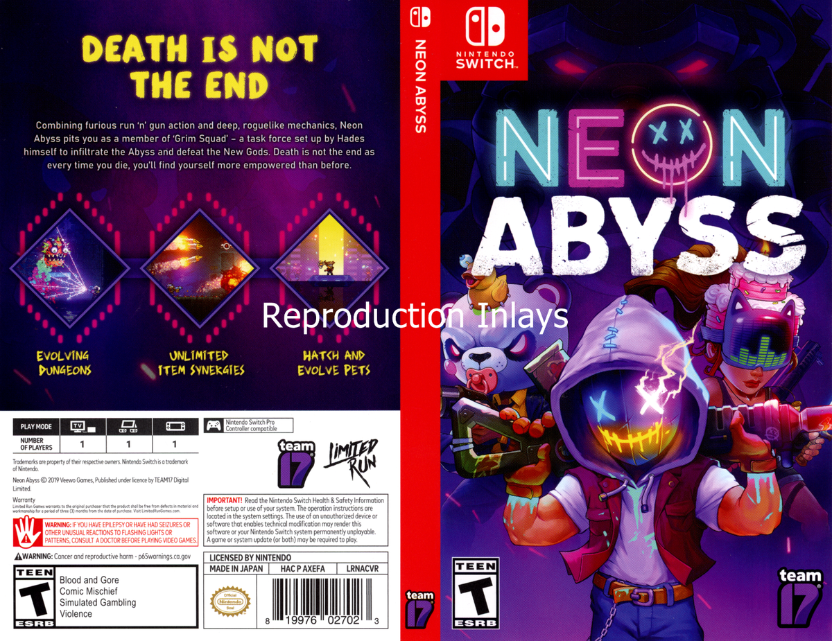 Neon Abyss Replacement Switch Case UK