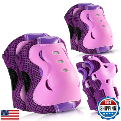 Knee Pads for Kids Roller-Skating - Adjustable Protective Gear Set Knee Elbow