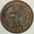 1906 Indian Head Cent Almost Uncirculated AU Coin, Issues #11871