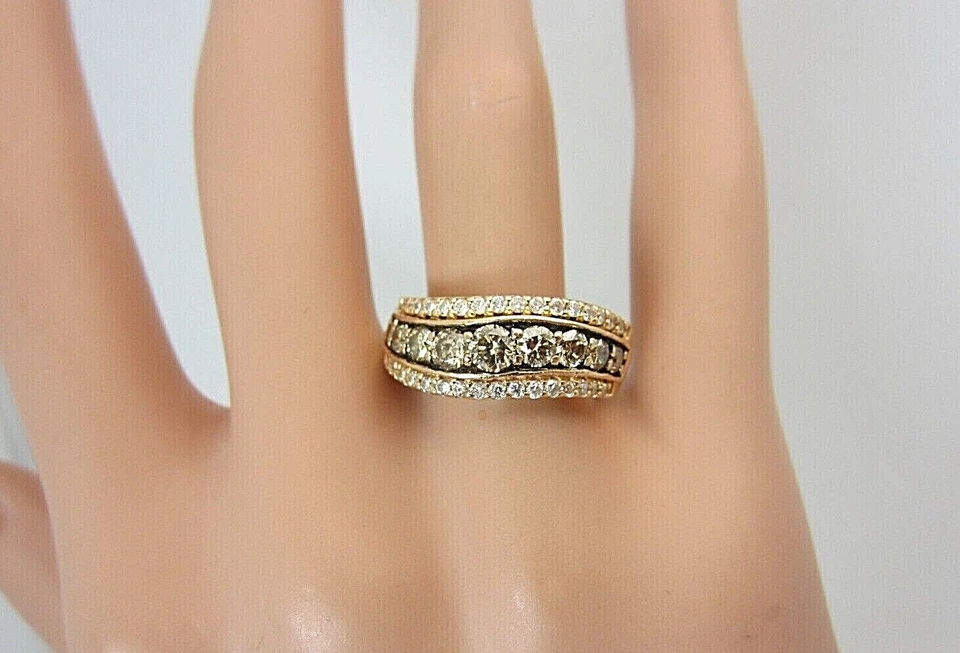 Alianza de boda Le Vian de oro rosa de 14 k y diamantes champán 1,20 quilates Foto 2 de 4