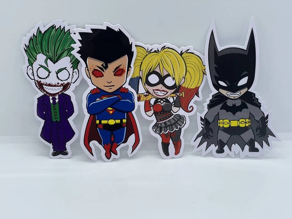 DC Comics Gift 4 Stickers Set Joker Batman Superman Harley Quinn Laptop Decal - Image 3 of 4