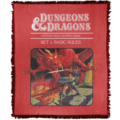 Dungeons & Dragons Blanket, 50''x60'' Basic Rules Cover Woven Cotton Blend Throw