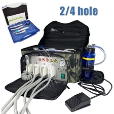 Portable Dental Delivery Unit Bag Air Compressor Suction System 3 Way Syringe