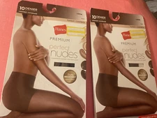 HANES PREMIUM PERFECT NUDES TUMMY CONTROL SIZE-LARGE COLOR-TAN LOT 2 FREE SHIP