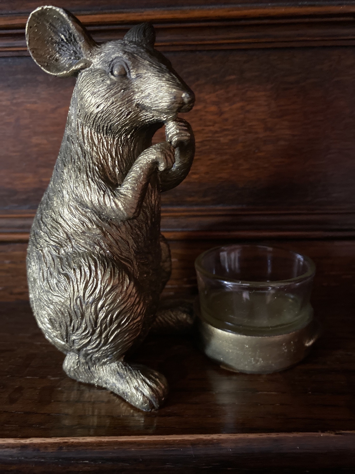 Habitat Charming Begging Country Mouse Tealight Holder Warm Glow