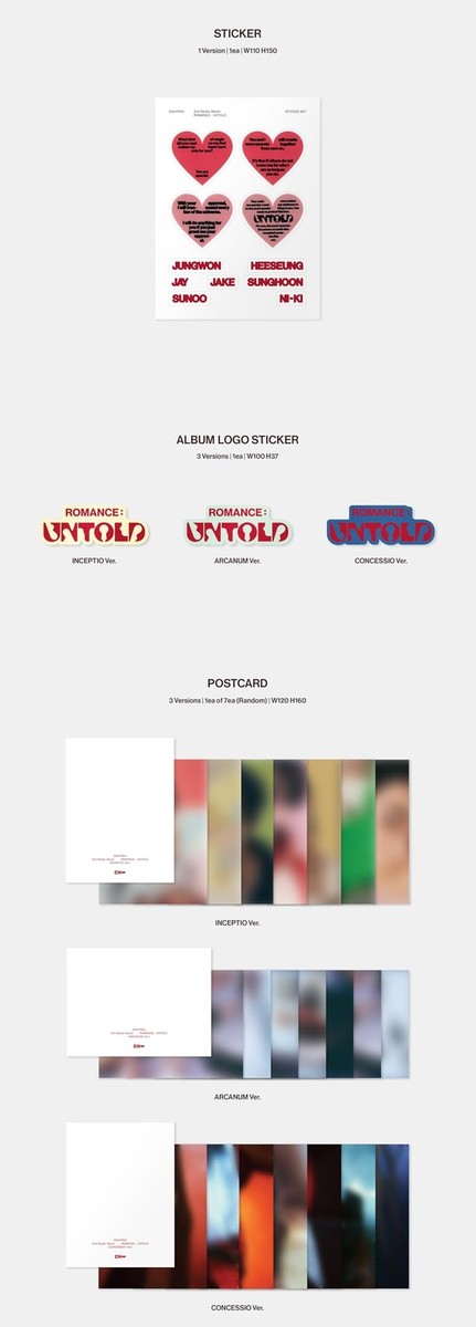 ENHYPEN ROMANCE : UNTOLD 2nd Full Album Standard 3 Ver Set (via
