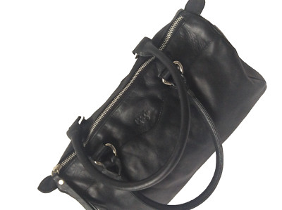 Gigi Handtasche Damen mittelgroß Workwear grau Anhänger Schultertasche L32 H21 T17 cm