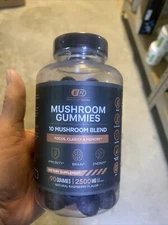 Effective Nutra Mushroom Gummies 10 Blend 90 Count Natural Raspberry Flavor 2500